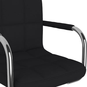 vidaXL Chaise de salle à manger pivotante noire en tissu