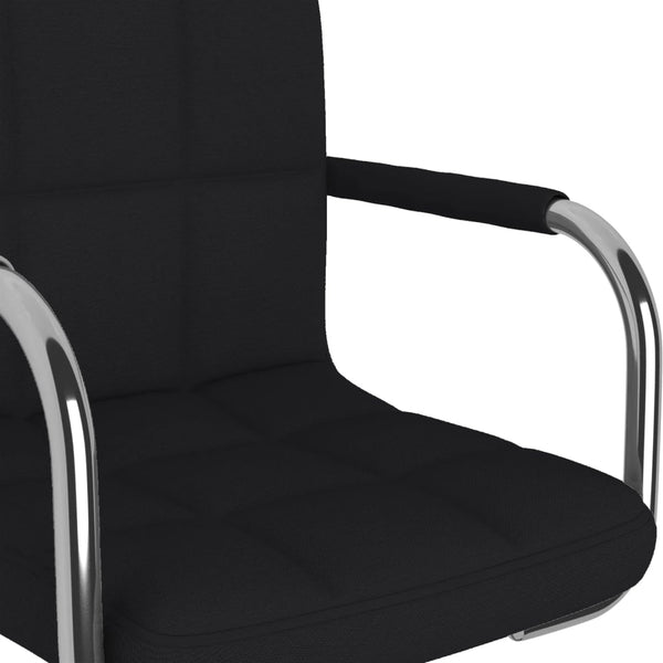vidaXL Chaise de salle à manger pivotante noire en tissu