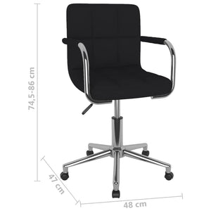 vidaXL Chaise de salle à manger pivotante noire en tissu