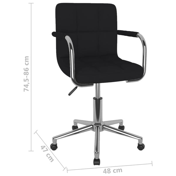 vidaXL Chaise de salle à manger pivotante noire en tissu