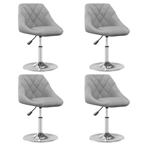 vidaXL Dining Chairs 4 pcs Swivel Light Grey Velvet