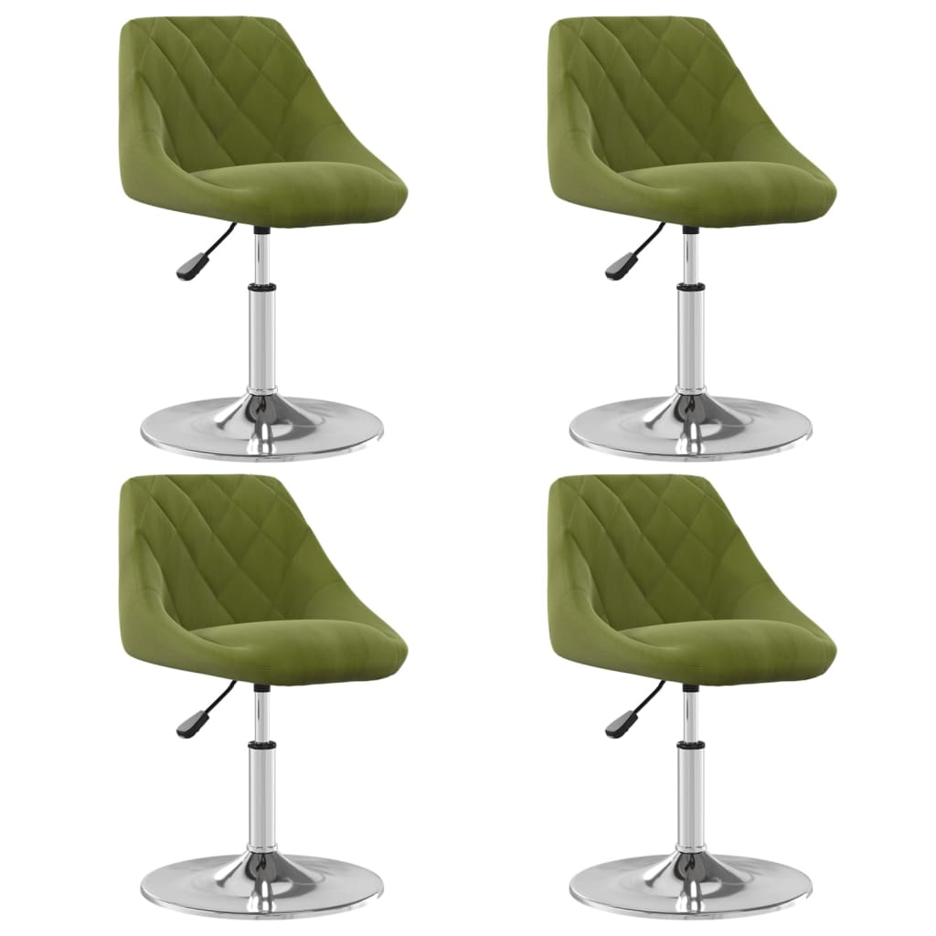 vidaXL Chaises de salle à manger 4 pcs pivotantes Vert clair Velours