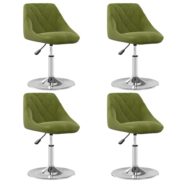 vidaXL Chaises de salle à manger 4 pcs pivotantes Vert clair Velours