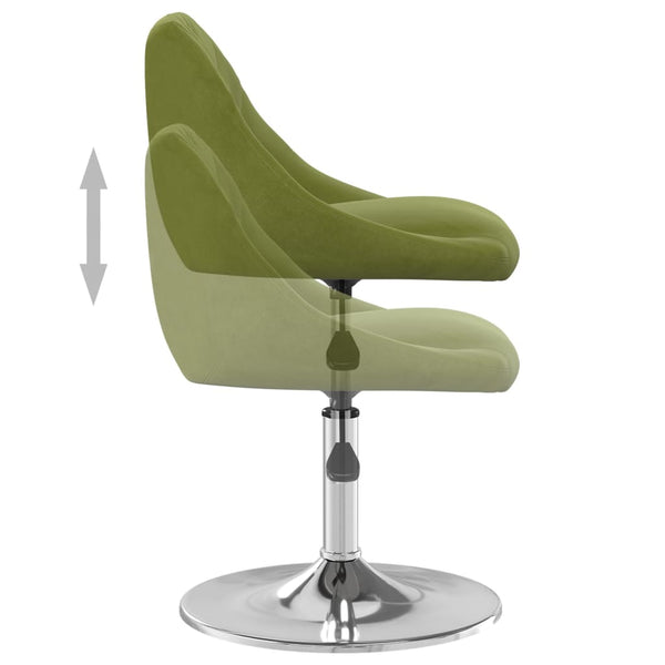 vidaXL Chaises de salle à manger 4 pcs pivotantes Vert clair Velours