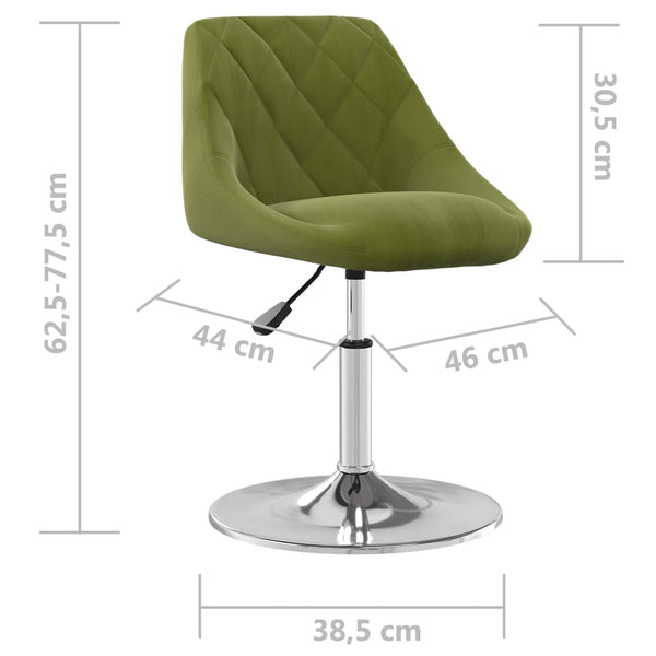 vidaXL Chaises de salle à manger 4 pcs pivotantes Vert clair Velours