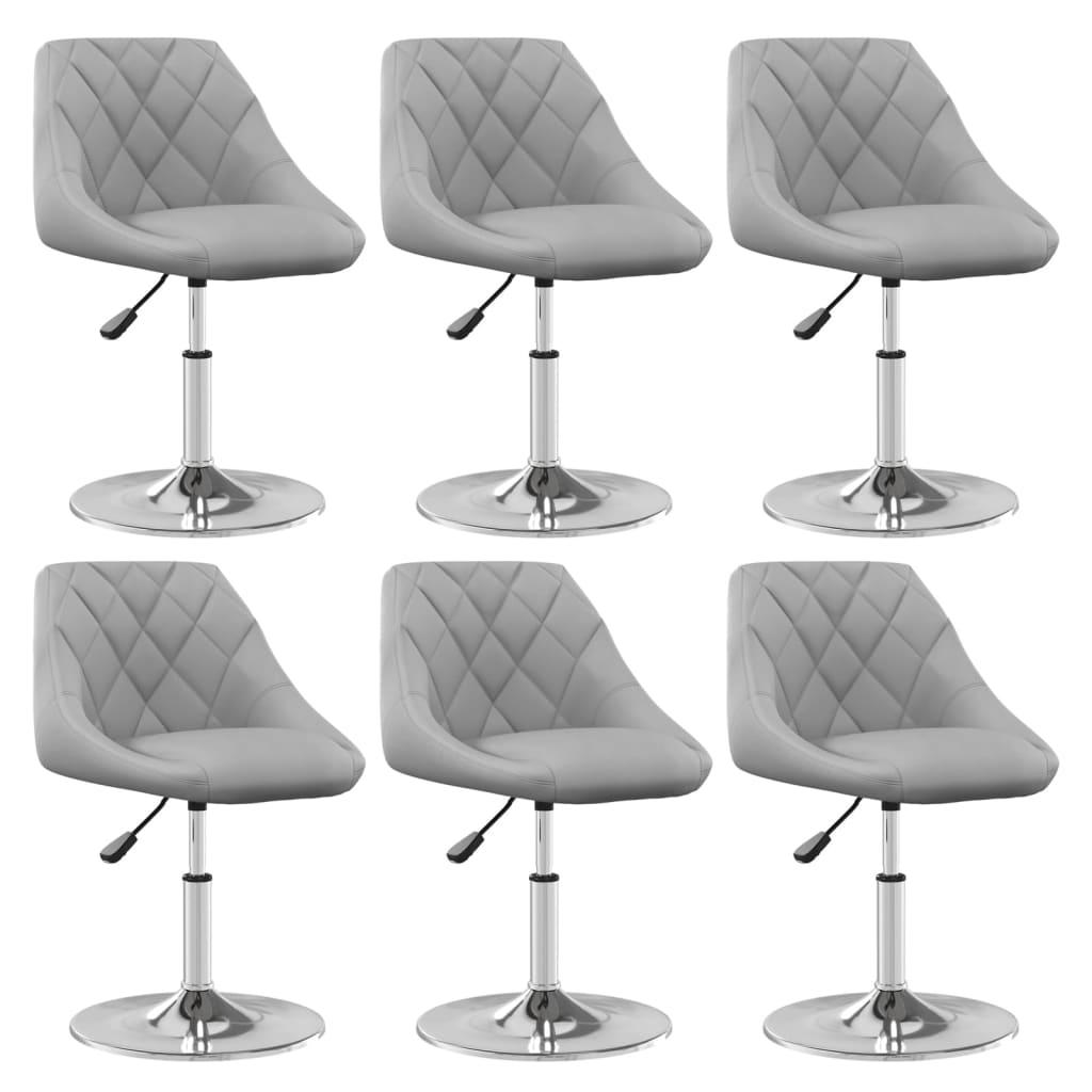 vidaXL Chaises de salle à manger 6 pcs pivotantes velours gris clair