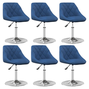 vidaXL Chaises de salle à manger 6 pcs pivotantes velours bleu