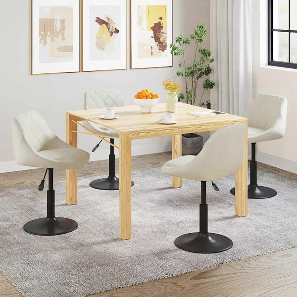 Esszimmerstühle 4 Stk. Drehbar Creme Samt