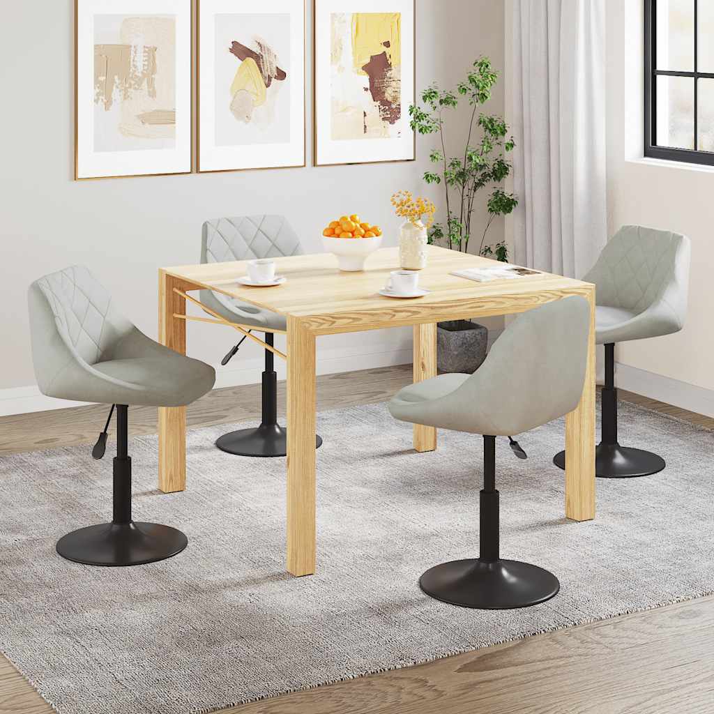 vidaXL Dining Chairs 4 pcs Swivel Light Grey Velvet