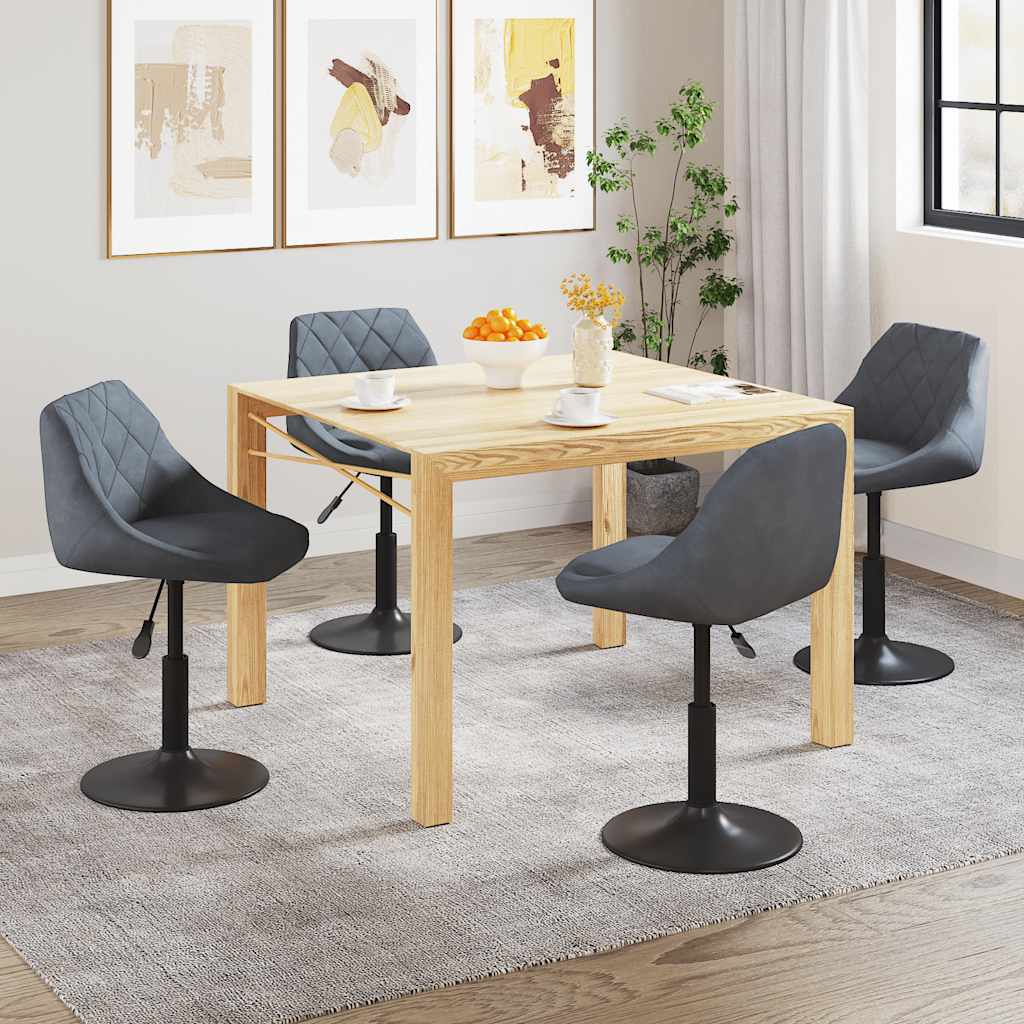 vidaXL Chaises de salle à manger 4 pcs pivotantes velours gris foncé