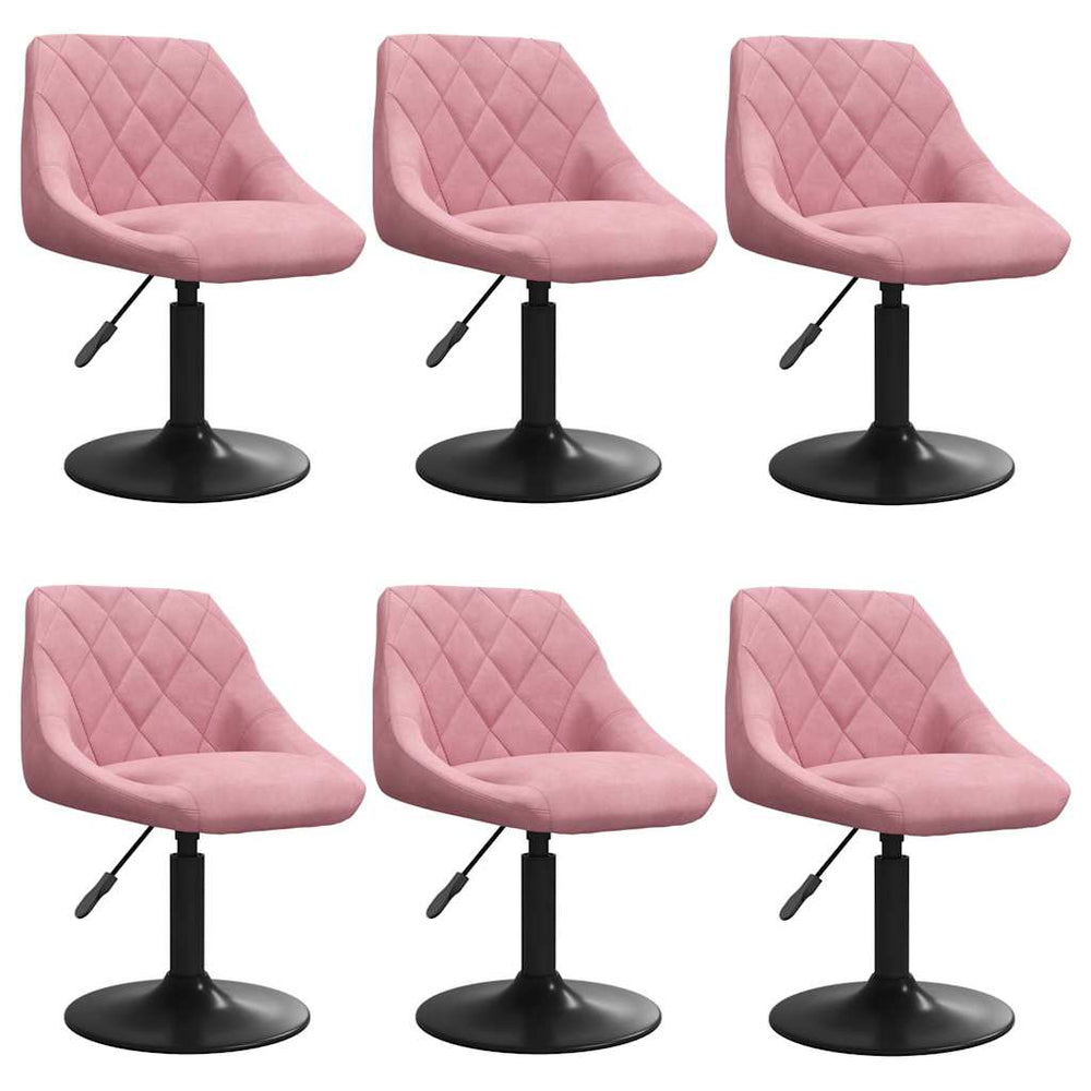 Esszimmerstühle 6 Stk. Drehbar Rosa Samt