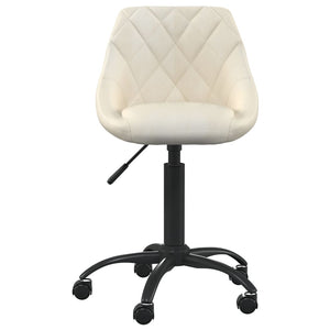 vidaXL Chaise de bureau Crème Velours
