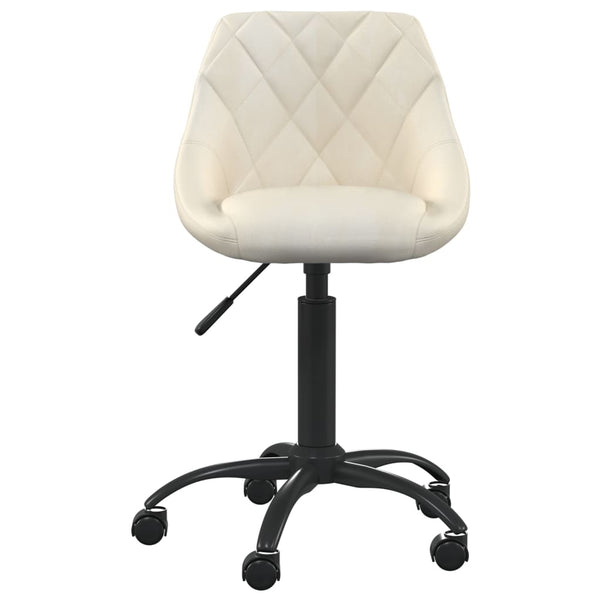 vidaXL Chaise de bureau Crème Velours