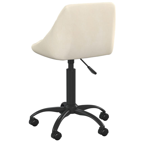 vidaXL Chaise de bureau Crème Velours