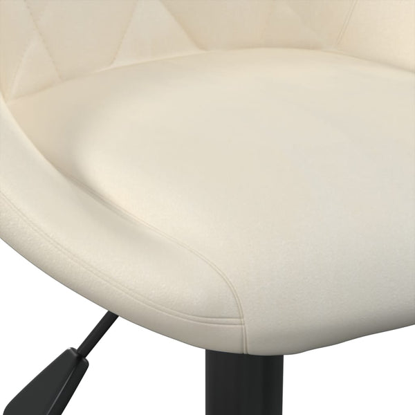 vidaXL Chaise de bureau Crème Velours