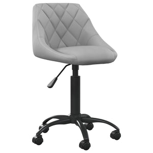 vidaXL Chaise de bureau gris clair en velours
