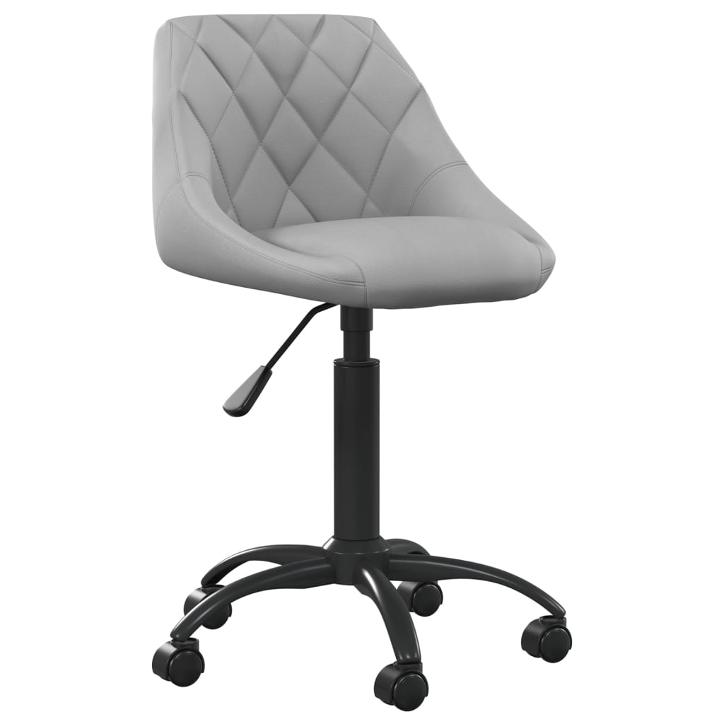 vidaXL Chaise de bureau gris clair en velours