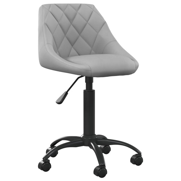 vidaXL Chaise de bureau gris clair en velours