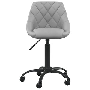 vidaXL Chaise de bureau gris clair en velours