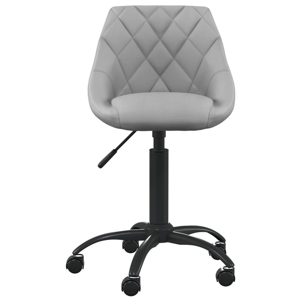 vidaXL Chaise de bureau gris clair en velours