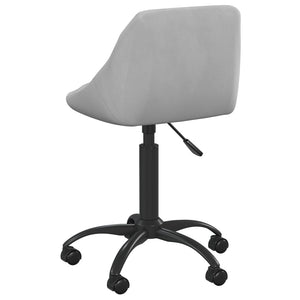 vidaXL Chaise de bureau gris clair en velours