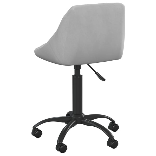 vidaXL Chaise de bureau gris clair en velours