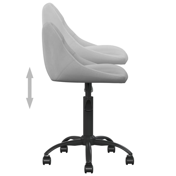 vidaXL Chaise de bureau gris clair en velours