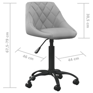 vidaXL Chaise de bureau gris clair en velours