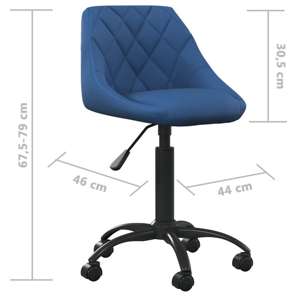 vidaXL Chaise de bureau bleu velours