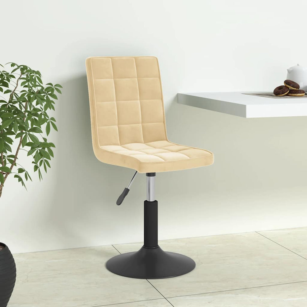 Esszimmerstühle 4 Stk. Drehbar Creme Samt