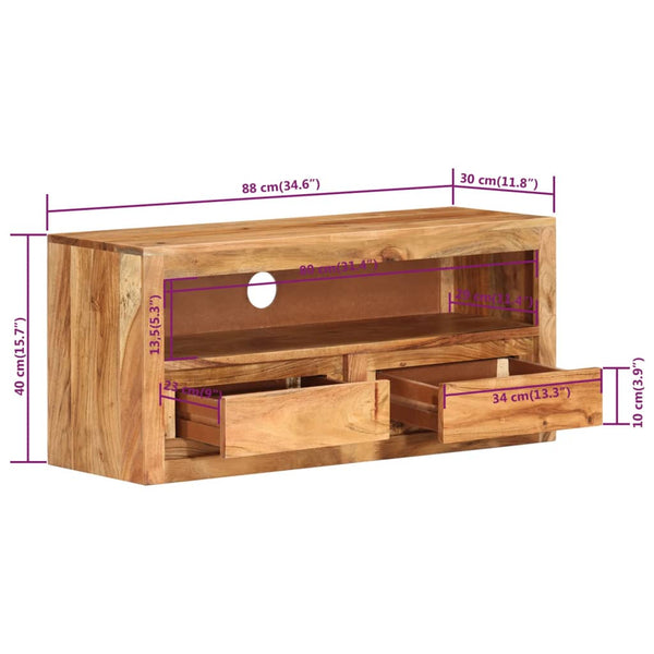 TV-Schrank Akazie Massivholz 88 cm