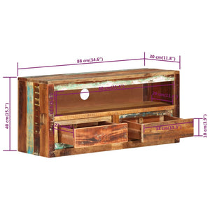 TV-Schrank Altholz Massiv 88 cm