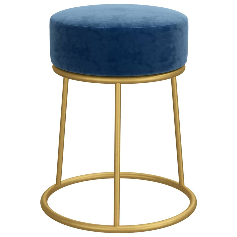 Blauer Samt Hocker Rund