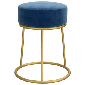 Blauer Samt Hocker Rund
