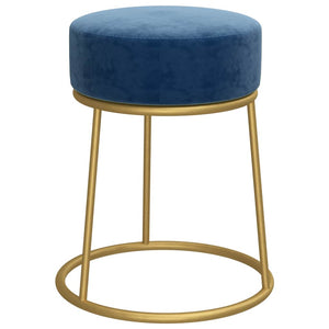 Blauer Samt Hocker Rund