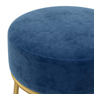 Blauer Samt Hocker Rund