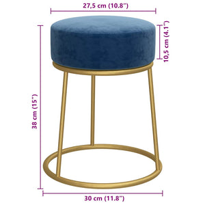 Blauer Samt Hocker Rund