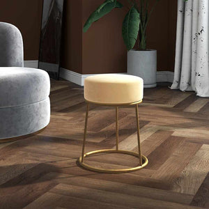 Runder Samt Hocker Aprikose