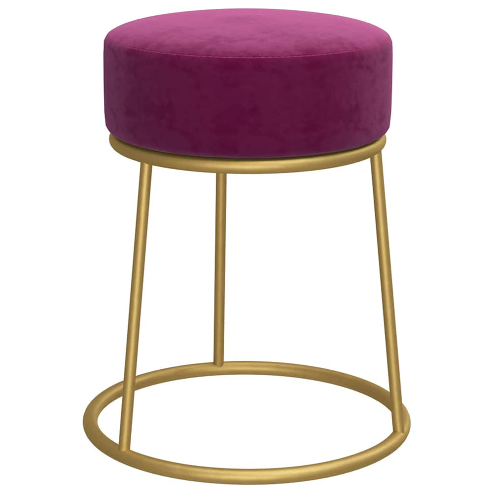 Runder Hocker Violett Samt