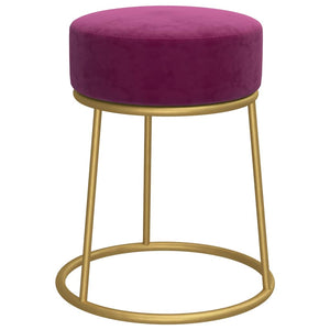 Runder Hocker Violett Samt