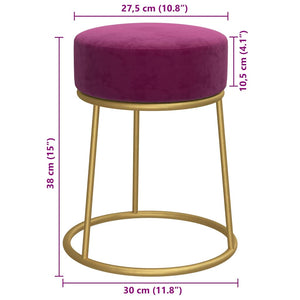 Runder Hocker Violett Samt