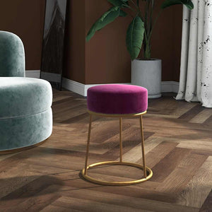 Runder Hocker Violett Samt