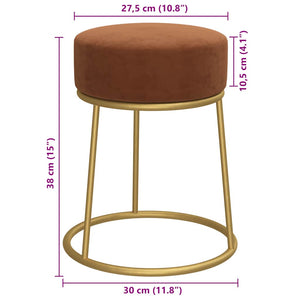 Runder Hocker Braun Samt