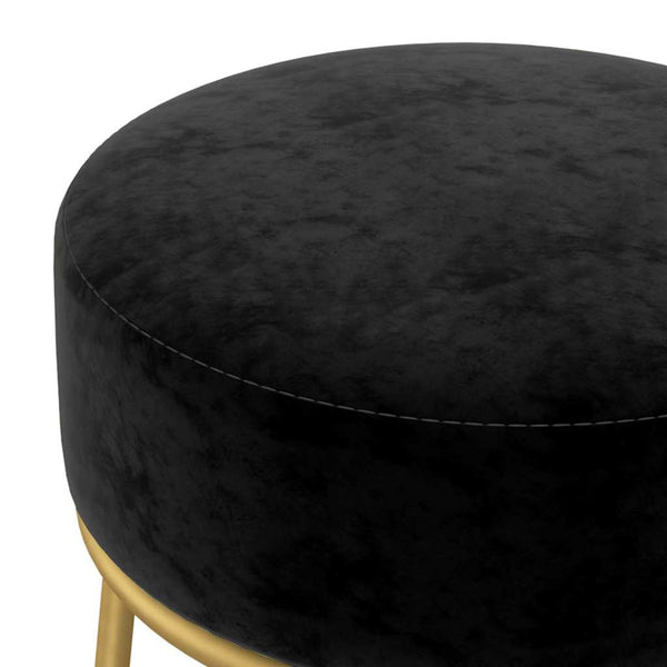 Runder Hocker Schwarz Samt