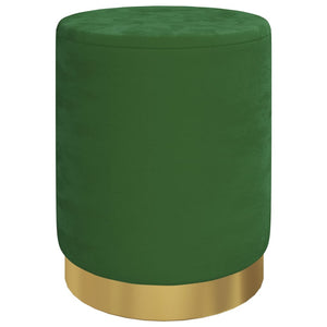 Grüner Samt Aufbewahrungshocker Rund 31x37 cm