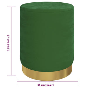 Grüner Samt Aufbewahrungshocker Rund 31x37 cm
