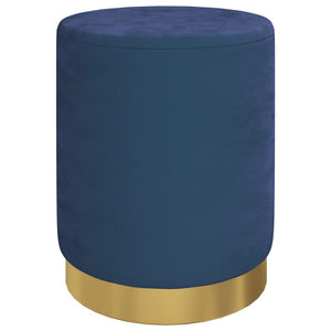 Blauer Samt Aufbewahrungshocker Rund 31x37cm