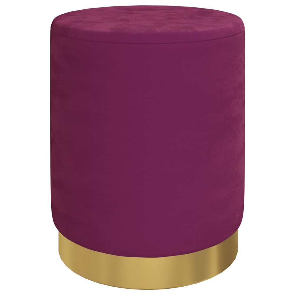 Runder Samt Hocker Violett mit Stauraum