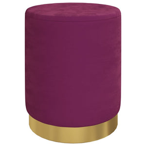 Runder Samt Hocker Violett mit Stauraum