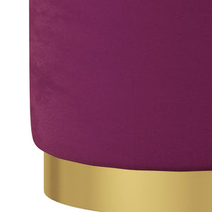 Runder Samt Hocker Violett mit Stauraum